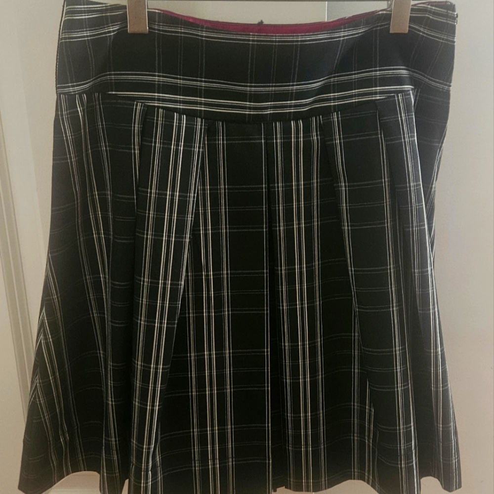 Maurices Black and White Plaid Skater Skirt